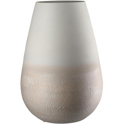 Tischvase GILDE "Vase rund Echo beige", beige, B:23cm H:33cm T:23cm, Metall, Vasen