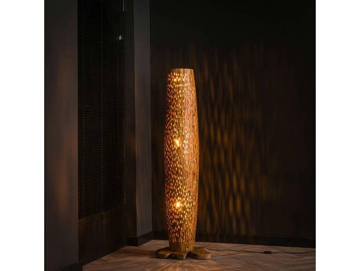 Lampadaire en bois de teck recyclé 145 cm JAVA