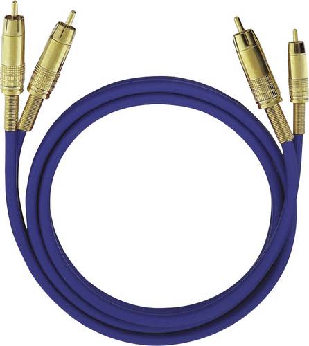 Oehlbach Cinch Audio Anschlusskabel [2x Cinch-Stecker - 2x Cinch-Stecker] 1.00m Blau vergoldete Steckkontakte NF 1 Master
