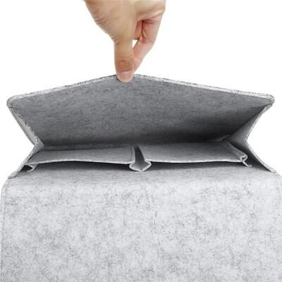 Inspired Living Smart Felt Bedside Storage Organizer Caddy With Multi Pocket Sofa & Bedside Holder light Gray