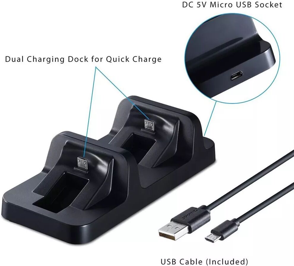 INF Double station de recharge pour 2 manettes PS4