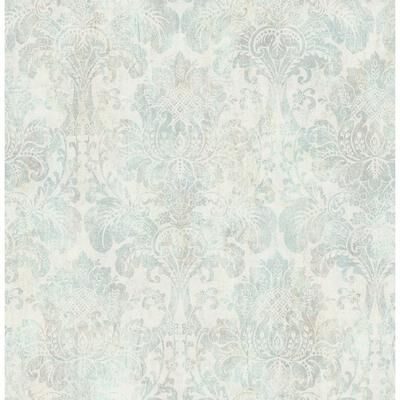 Seabrook Designs Elwin Vintage Damask Unpasted Wallpaper