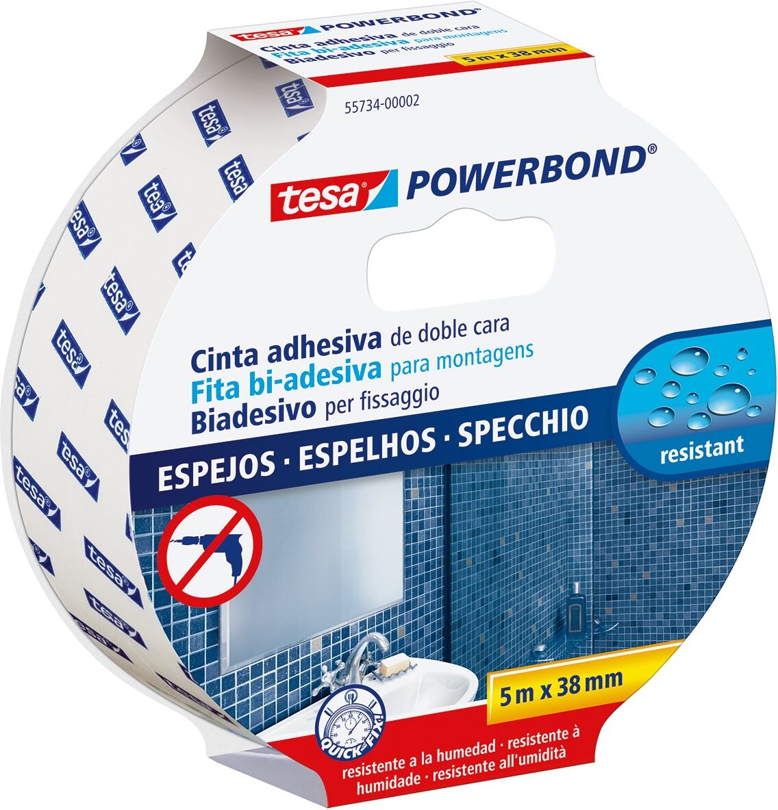 Tesa Cinta Doble Cara Espejos Powerbond Ancha.  (5 m)