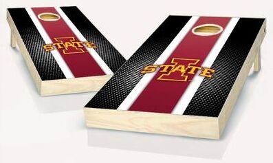 Skip's Garage Iowa State Cyclones Striped Outdoor Cornhole Board Set
