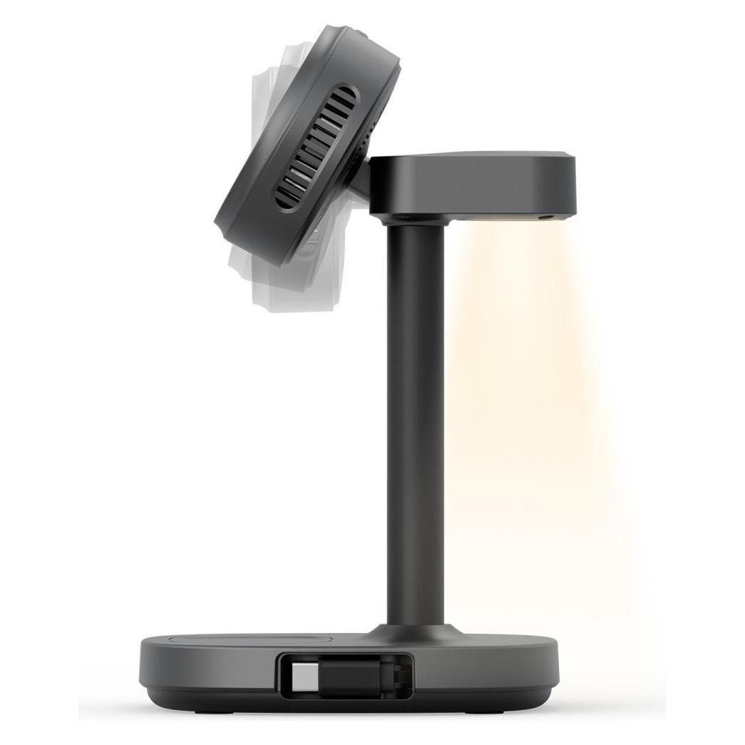 Energea Charging station MagArctic Stand 4in1 Qi2 with cooling, cable and 65W charger gunmetal (MAG-ARCSTD65-GUN)