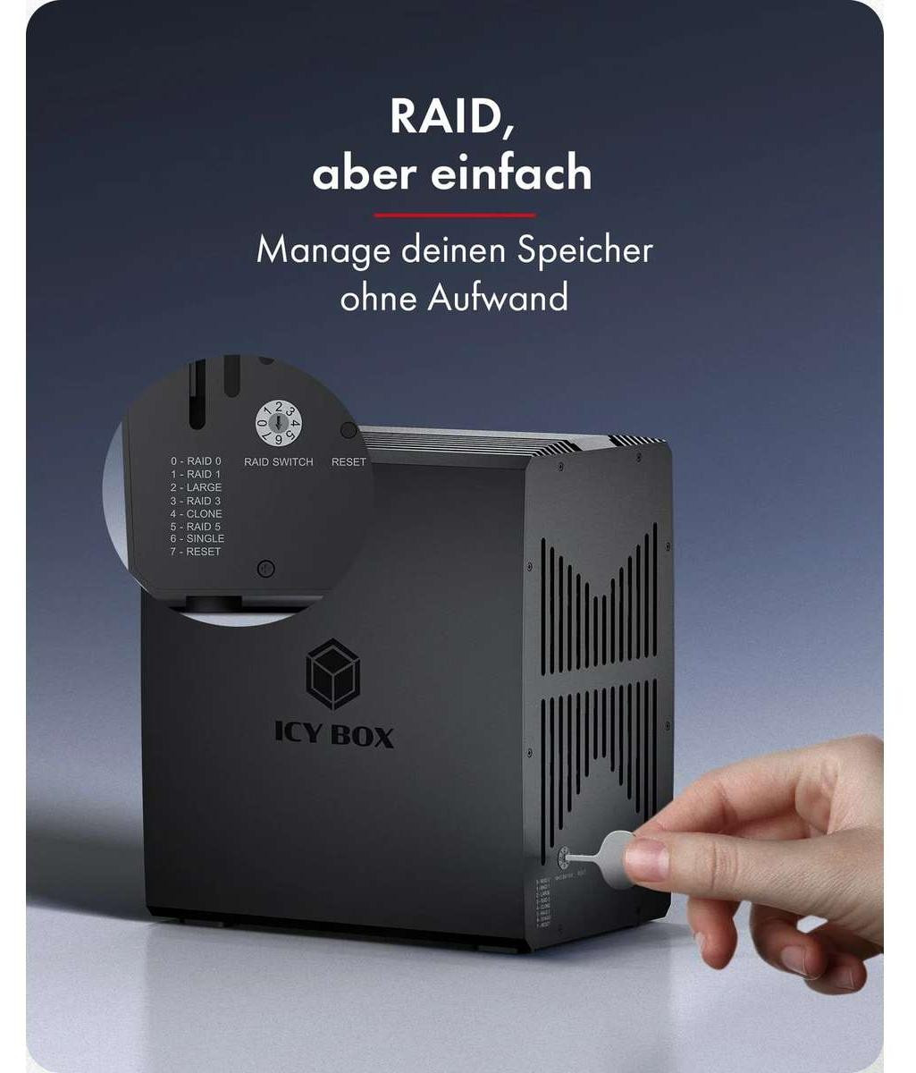ICY BOX IB-RD3705-CU3 Desktop Harddisk Docking Station, Zwart