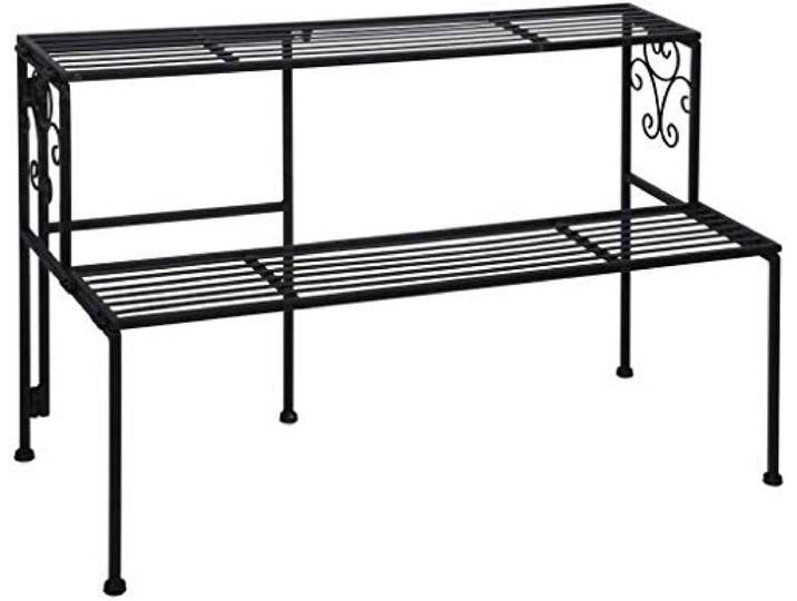 Esschert Design Etagère à Plantes Pliante en Fer 2 Niveaux