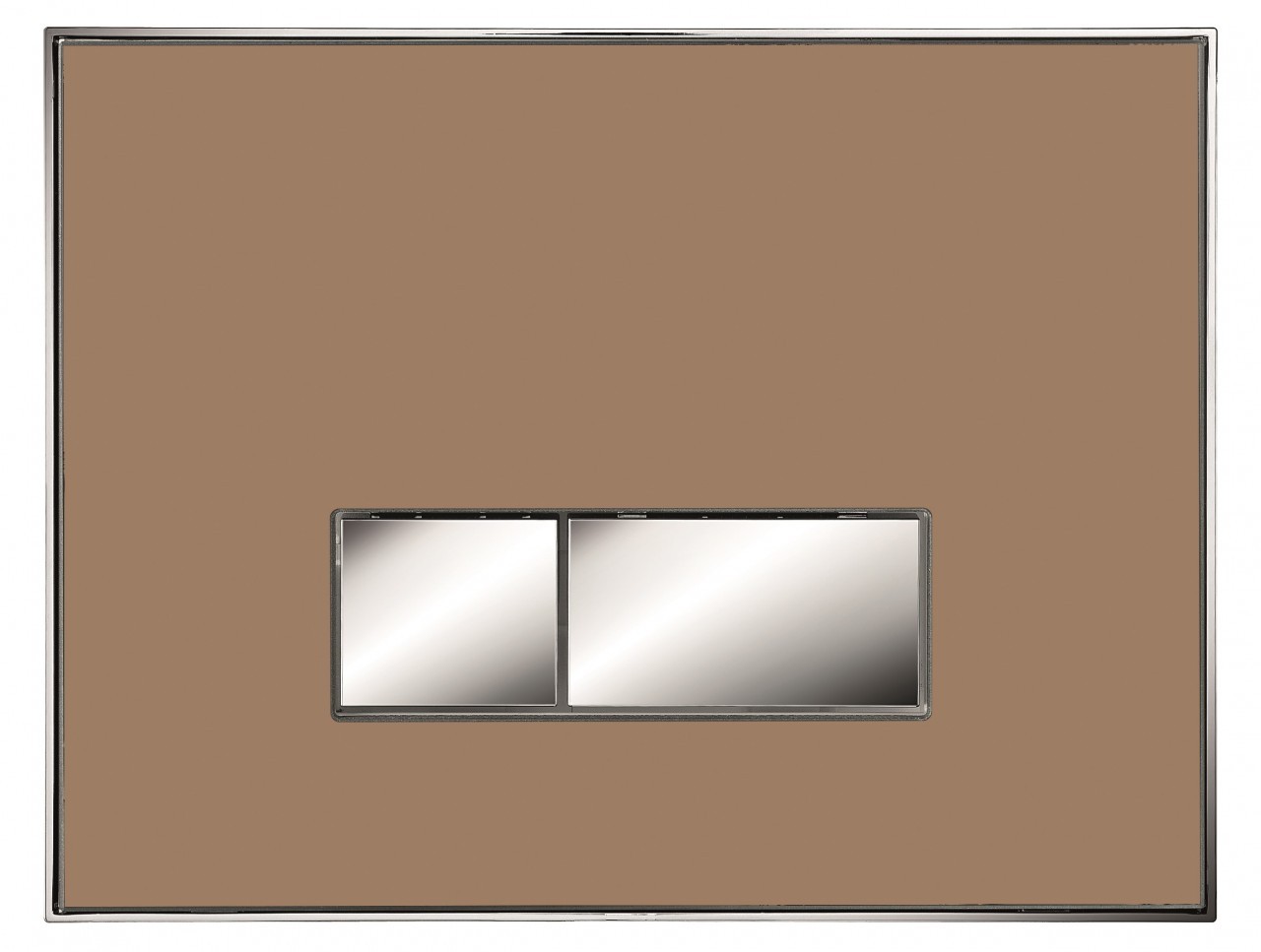 Neuesbad Betätigungsplatte mit eckigen Tasten, MDF, Farbe: Taupe, Tasten: chrom glanz NB115788115-E-Taupe