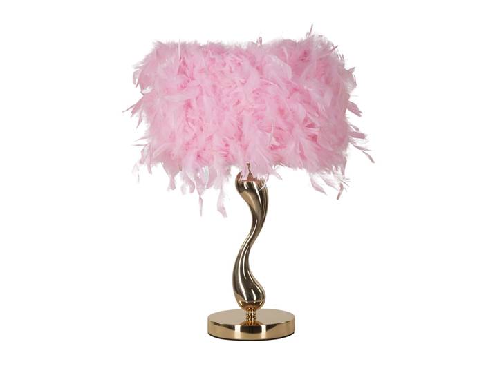 Lampe de table à plumes roses, ø 25x47 cm