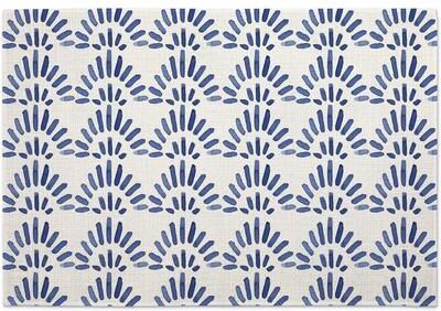 Thirstystone "4 Pack Premier Poly-Cotton Blend Fabric Placemats 18"" x 12"" Machine Washable Dryer Safe Manufactured in The USA (Blue Burst)"