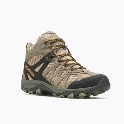 Wanderschuh MERRELL "ACCENTOR 3 MID WP", Herren, Gr. 47, atmungsaktiv, braun (pecan), Leder, Textil, Schuhe Wanderschuh, wasserdicht