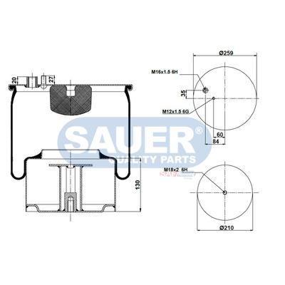 SAUER QUALITY PARTS Federbalg, Luftfederung S2294705303 für MAN
