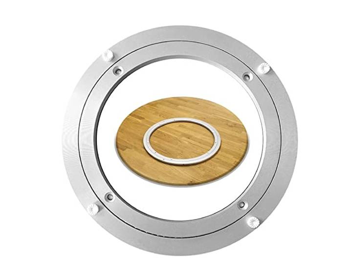 Drehbares Lazy Susan-Basislager aus Aluminiumlegierung Silber, mehrere Größen for den Esstisch Lazy Susan, drehbare Hardware(23 inches (580mm))
