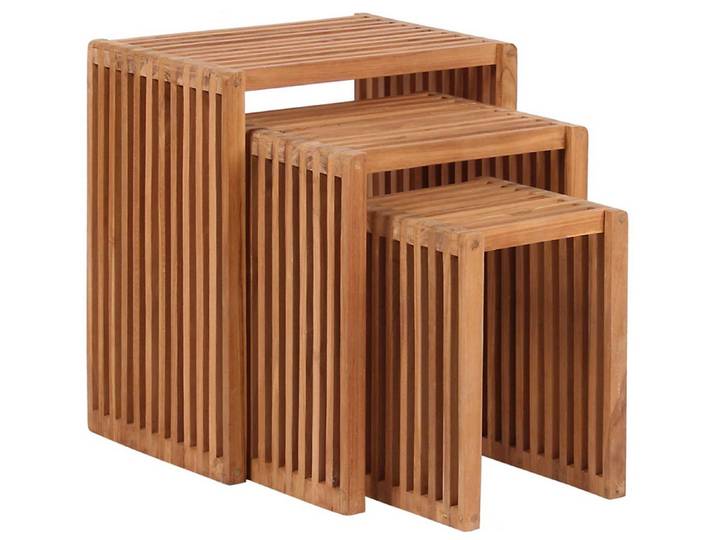 Starhome Beistelltisch -Set MODENA - Teakholz 3er Set
