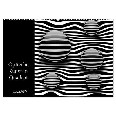 Optische Kunst im Quadrat (Wandkalender 2026 DIN A2 quer), CALVENDO Monatskalender