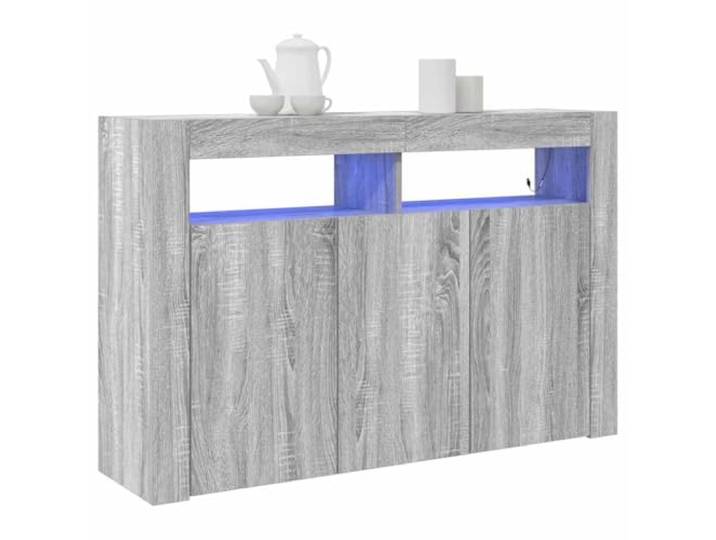 vidaXL Sideboard Graues Sonoma 116 x 30 x 75 cm Holzwerkstoff Genug Platz, um deine Sachen ordentlich unterzubringen, Flexible Streifen, die die richtige Stimmung schaffen,