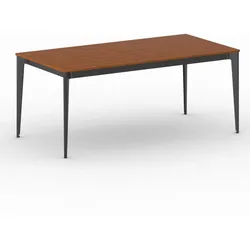 Bürotisch PRIMO ACTION 180x90 cm, schwarzes Metallgestell, Kirschbaum