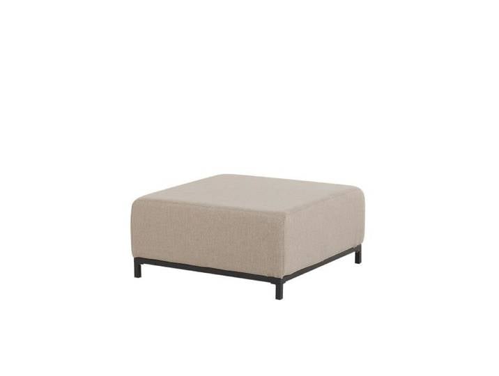 Pouf - BELIANI - ROVIGO - Tissu - Polyester - Aluminium - Beige - Noir