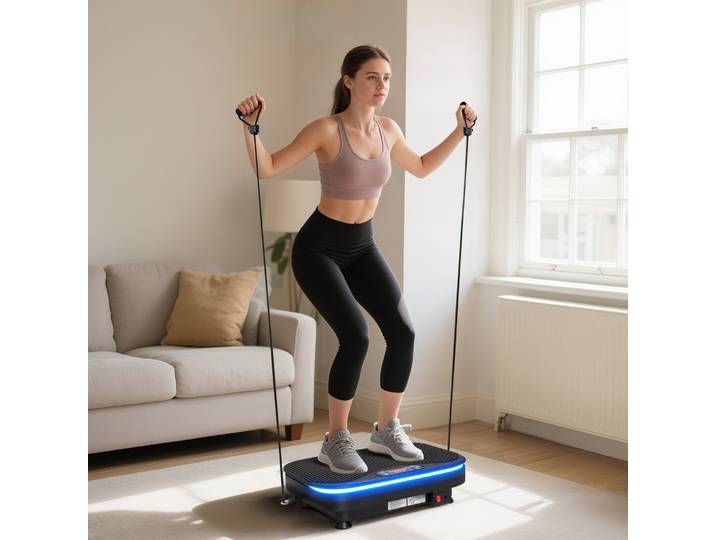 SPORTNOW Plateforme Vibrante Fitness Bluetooth 99 Niveaux Noir