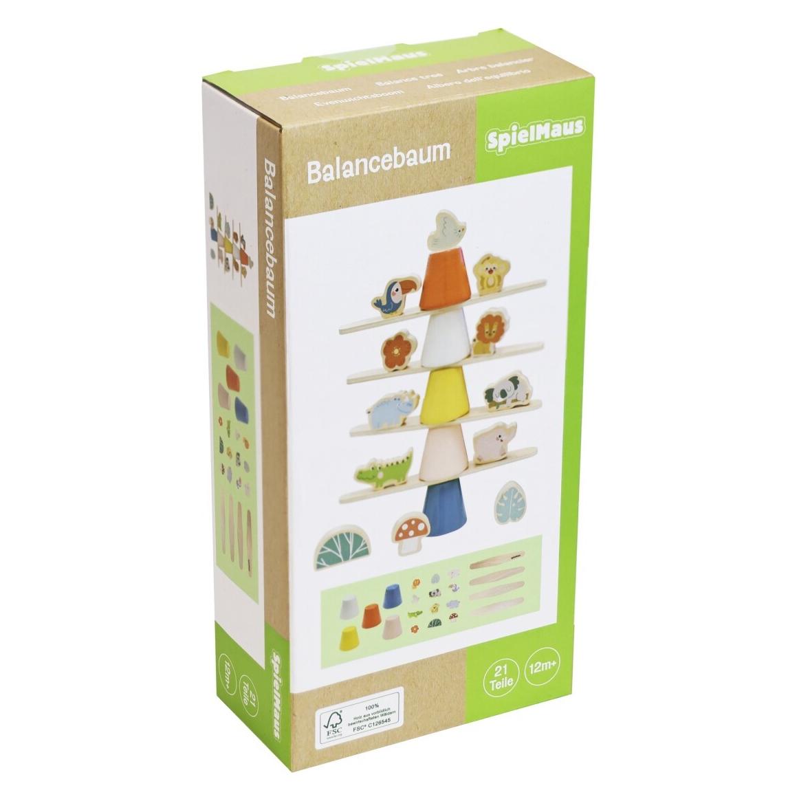 Spielmaus Holz Balance-Turm "Baum", 21 teilig (0040856048)