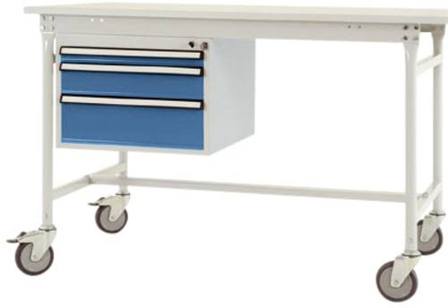 Manuflex ZB4682.0002 Gehäuse-Unterbau mobil, Nutzhöhe 3 Schubfächer mm mit der Farbkombination HF0002 = Korpus lichtgrau RAL 7035