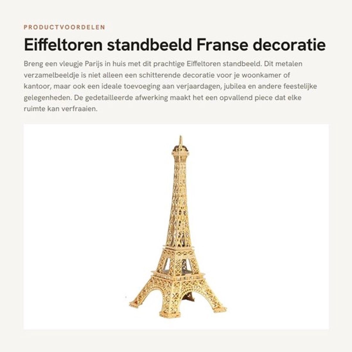 Realistisch Eiffeltoren Standbeeld voor Decoratie en als Taart Topper