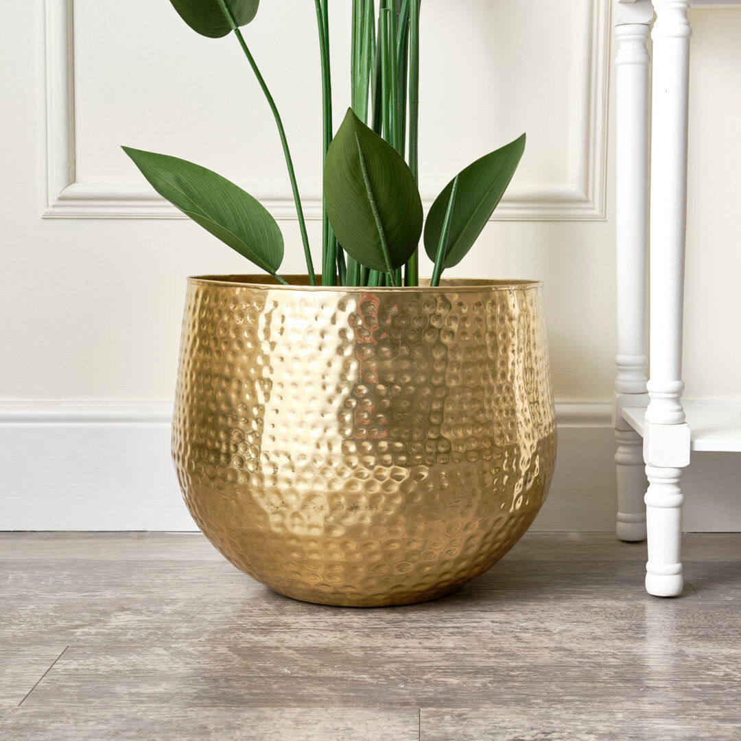 Bloomsbury Market Sarana Copper Indoor Planter Gold 38cm H x 40cm W x 40cm D