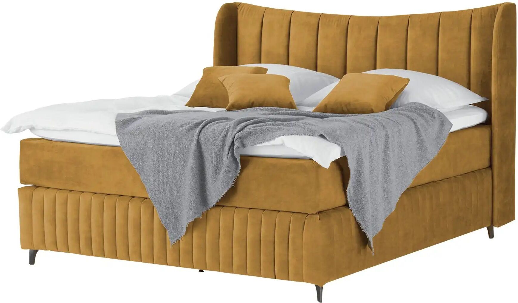 Kings and Queens Boxspringbett  Uldur ¦ gelb ¦ Maße (cm): B: 174 H: 122