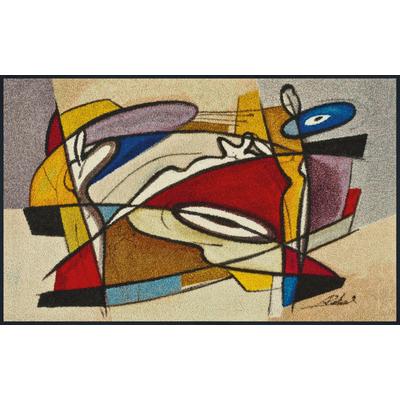 Läufer "steady composition" Gr. 18, bunt, B:75cm H:7mm L:120cm, Kunstfaser, WASH+DRY BY KLEEN-TEX, Teppiche, Schmutzfangläufer, Schmutzfangläufer, modernes Design, rutschhemmend, waschbar
