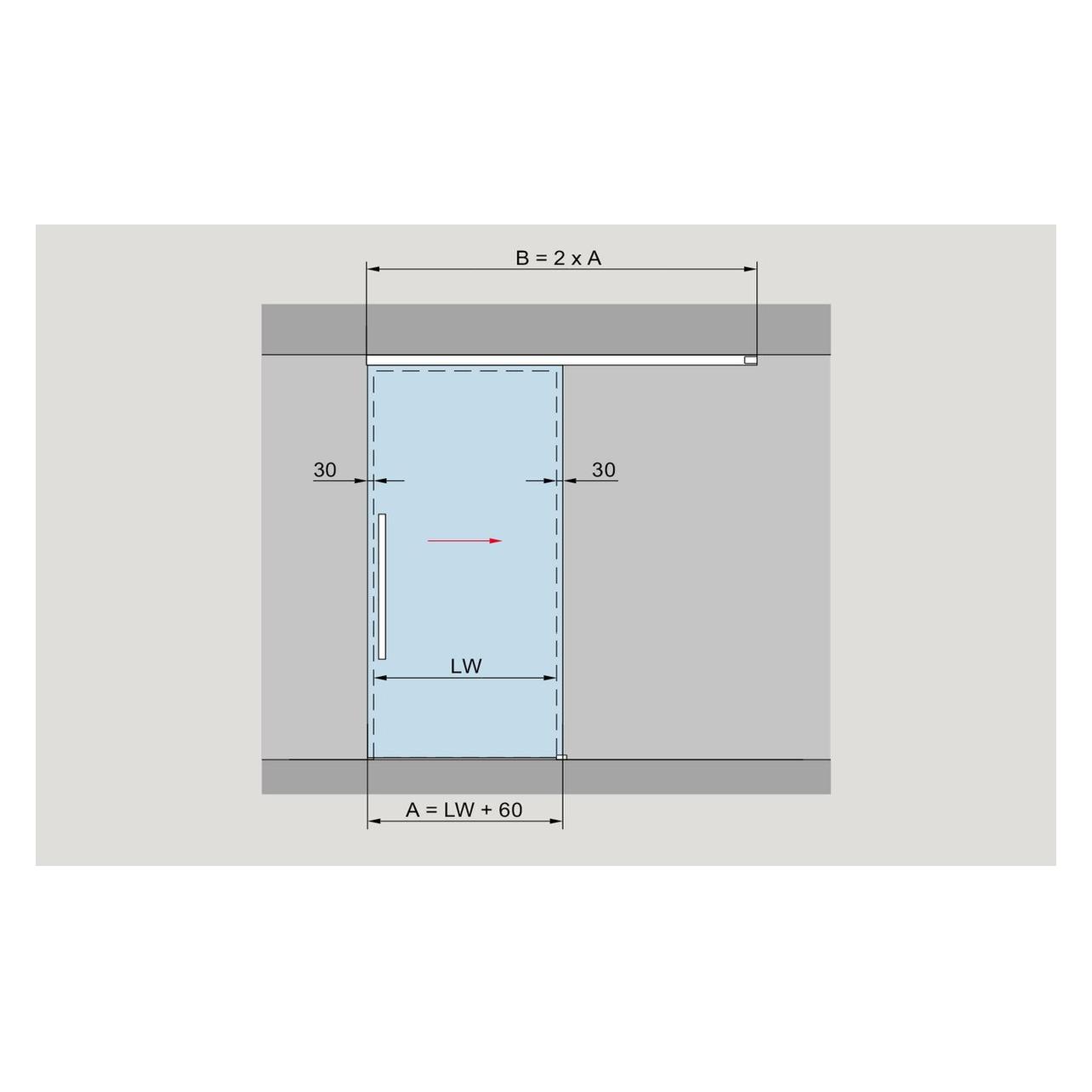 Dormakaba Komplett-Set MUTO 60 2.0, Deckenmontage (83700815099)
