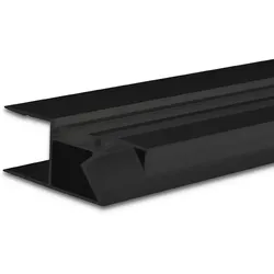 ISOLED LED Aufbauprofil HIDE ASYNC, für 2 LED-Strips, Direkt / Indirekt 50°, Aluminium, 200cm, Schwarz RAL 9005 ISO-114807