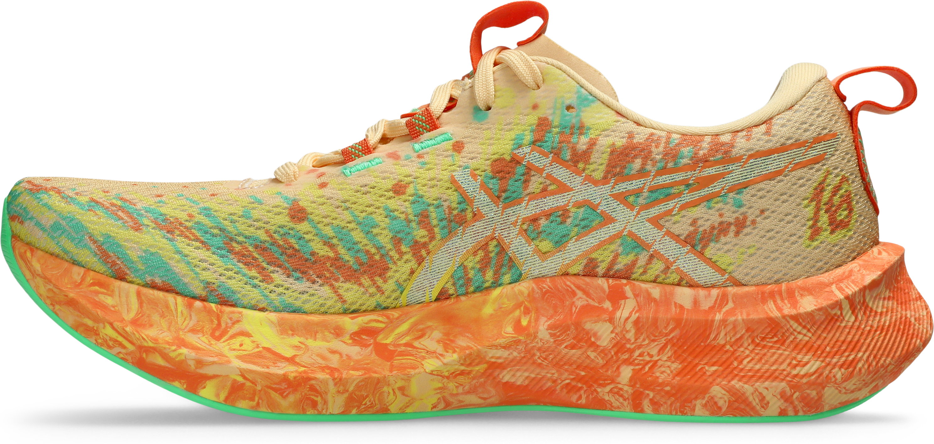 Laufschuh ASICS "NOOSA TRI 16", Damen, Gr. 37,5, light orange, lemon spark, Synthetik, Schuhe Laufschuh, besonders für Triathlon geeignet light orange, lemon spark 37,5