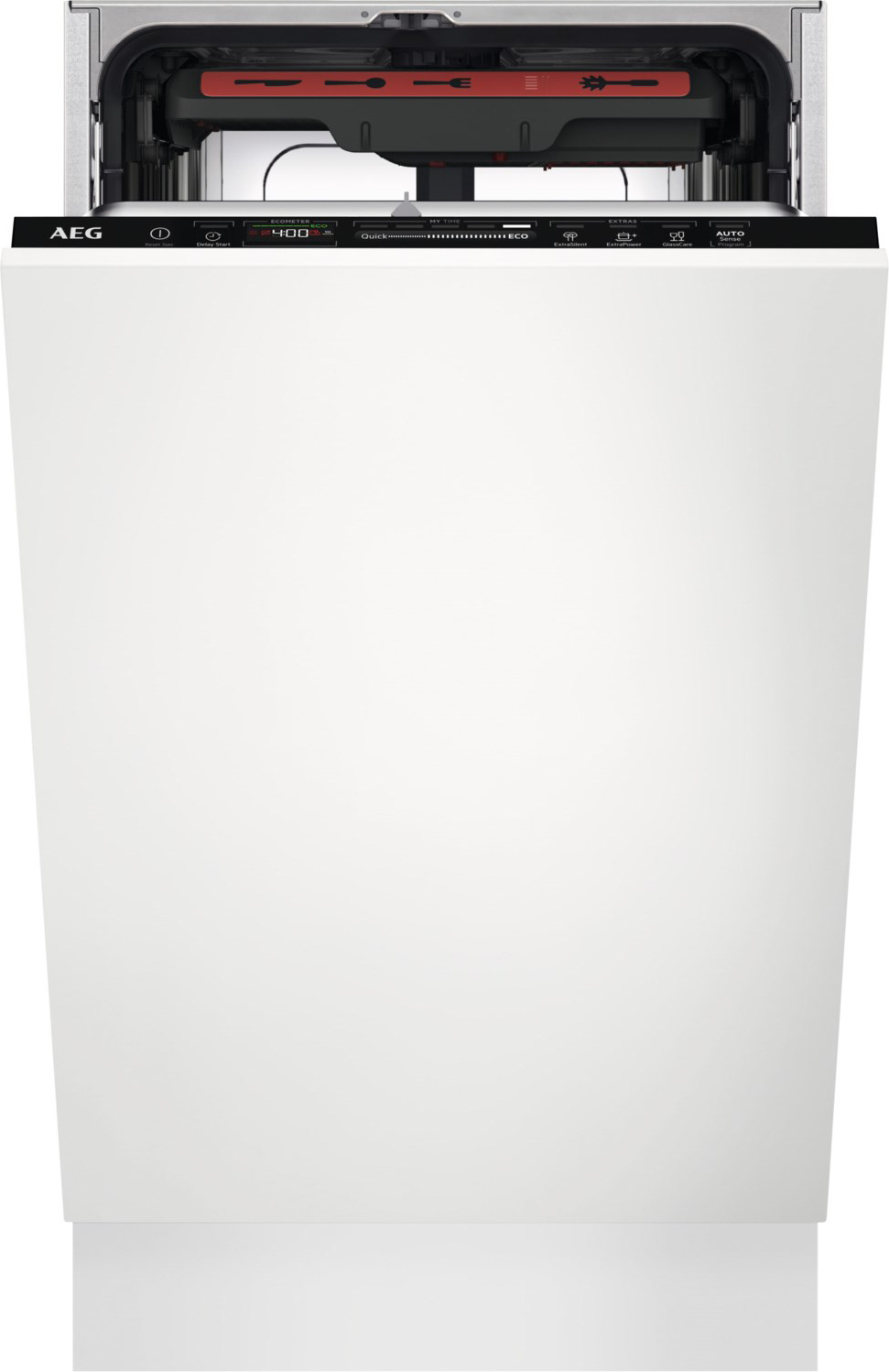 AEG FSE73507P, Voll integriert, Single (45 cm breit), Edelstahl, LED, Korb, 10 Maßgedecke