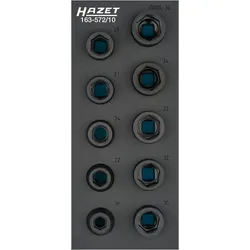 HAZET Schlag- u. Maschinenschrauber Steckschlüssel-Einsatz Satz Einlage 10-teilig - 163-572/10