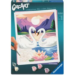 Ravensburger CreArt, Malen nach Zahlen Adults Trend - Eleganz der Schwäne