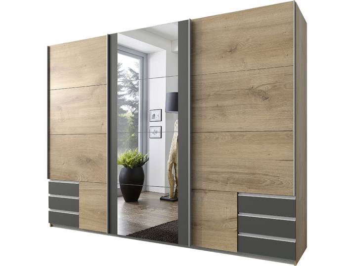 Kleiderschrank Jiri Plankeneiche/graphit Holzwerkstoff B 270 cm