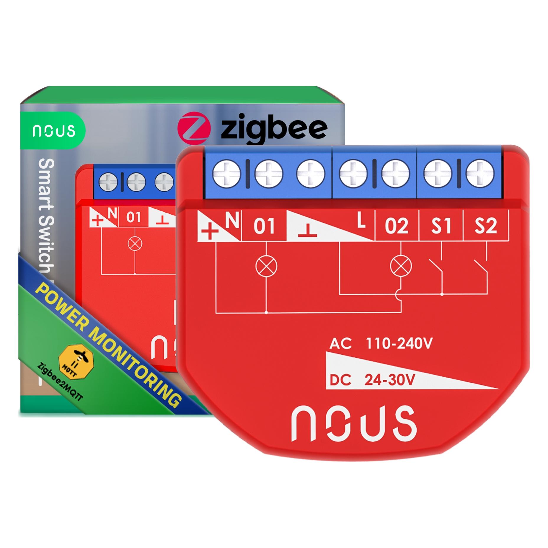 Nous B3Z ZigBee Smart Switch-Modul, 2 Kanäle, mit Leistungsmesser (Schaltaktor) (NOUS-B3Z)