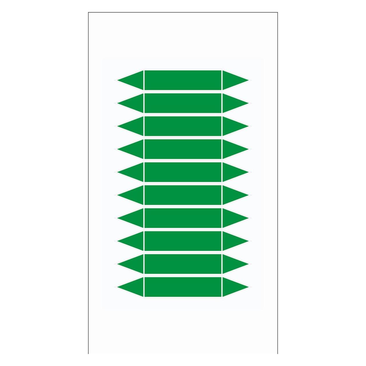 Brady Rohrmarkierpfeile auf Bogen zum Selbstbeschriften (BLANKPIPEMARKERGREEN75X16MM10)