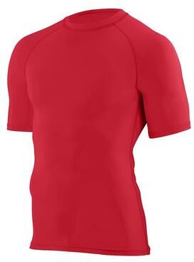 Augusta Sportswear AG2600 Athletic Hyperform Compression Top in Red size Large   Polyester Blend 2600