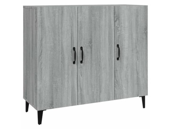 Kaorsrow Sideboard Grau Sonoma 90x34x80 cm Beistellschrank Kommode Industrie-Design Anrichte mit 6 Fächern für Wohnzimmer & Flur, stützende Metallbeine und zuverlässiger Kippschutz