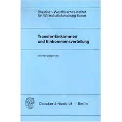 Transfer-Einkommen und Einkommensverteilung., Fachbücher von Ralf Zeppernick