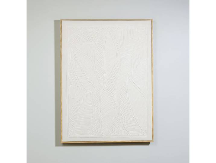 Leinen-Canvas mit beiger und weißer Reliefstickerei, 60 x 80