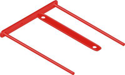 Archiv-Abheftbügel Bankers Box BBD-Clip, mit 50 blanko Etiketten, 100 Stück, rot