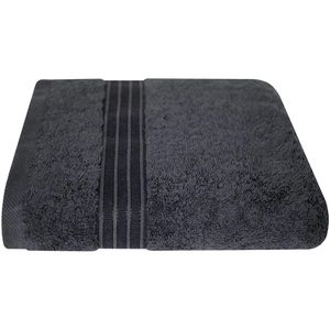 Dyckhoff Handtuch Siena, grau, 100 x 150 cm, Duschtuch mit Bordüre, aus 100% Baumwolle, 500 g/m²