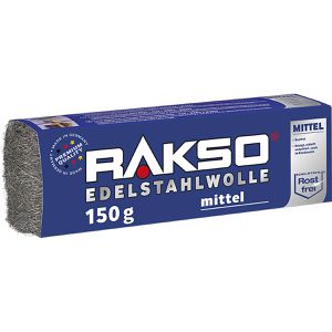 RAKSO Stahlwolle 720300, Edelstahl, mittel 3, zum Reinigen und Schleifen, 150g