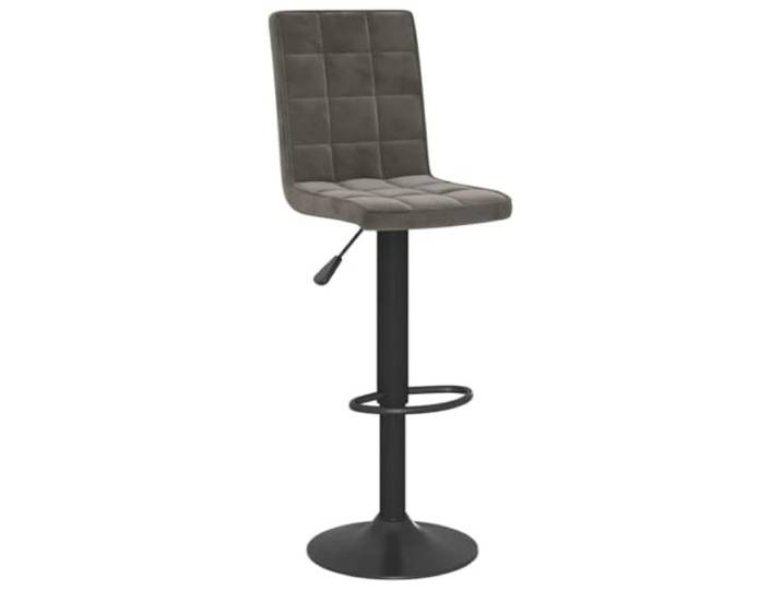 POUFGDR Barhocker drehbar aus dunkelgrauem Samt mit Fußstütze Weicher Samt, robuster Stahlrahmen, Gashebefunktion, 360° drehbar, für Bar und Esszimmer