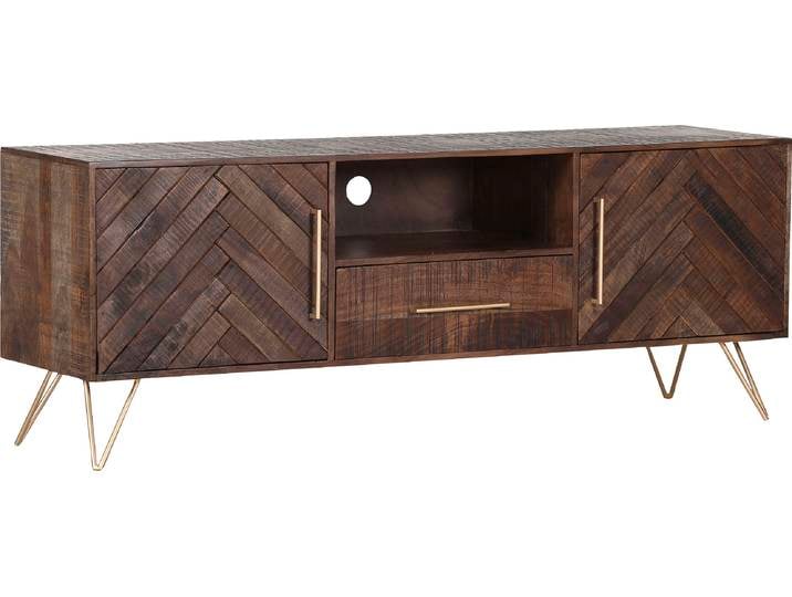 Lowboard GUTMANN FACTORY Herringbone , braun, B:175cm H:65cm T:43cm, Sideboards, Lowboard, Kommode, Breite 175 cm
