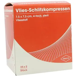 Schlitzkompressen Vlies 7,5x7,5 cm steri 25X2 St