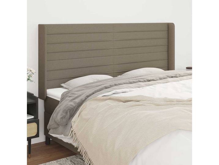 vidaXL Kopfteil mit Ohren Taupe 183x16x118/128 cm Stoff