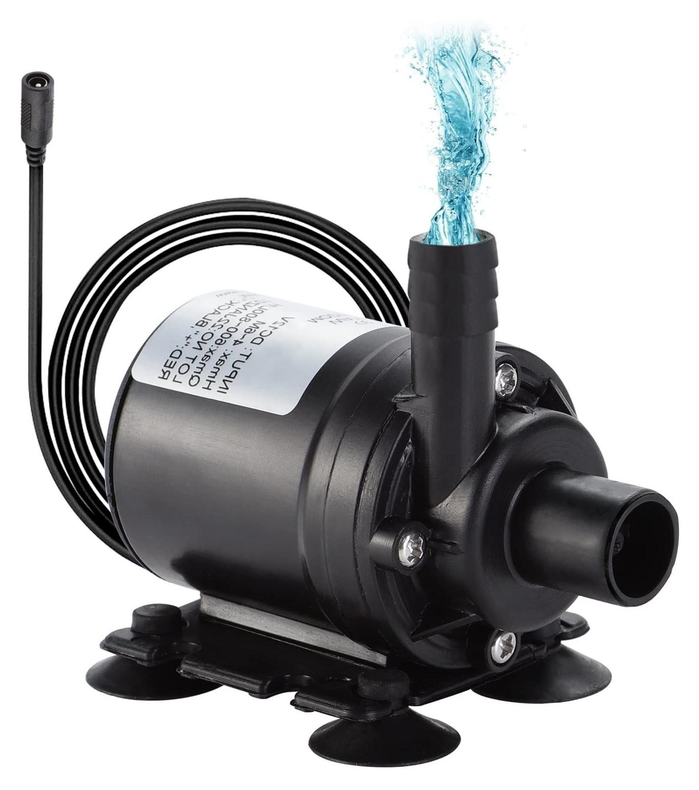 Selius DC 12V Dompelbare Waterpomp, Borstelloos, 800L/H, 5M Hefhoogte